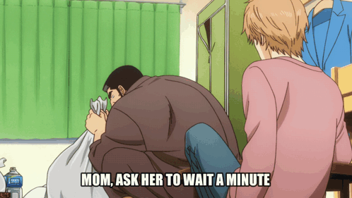 Man Kneeling Next to Woman Mom Ask Her to Wait