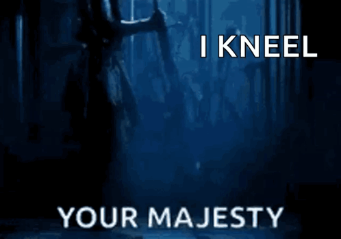 Man Kneeling Saying I Kneel Your Majesty
