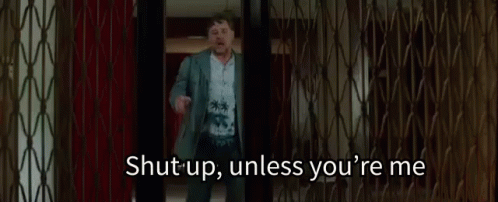 Man Kneeling Saying Shut Up GIF