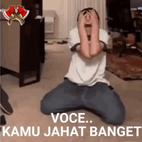 Man Kneeling Screaming Kamu Jahat Banget GIF
