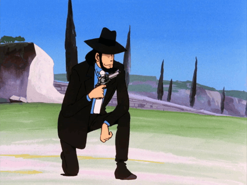 Man Kneeling With Gun GIF