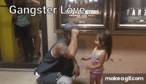 Man Kneeling with Little Girl by Gangster Lovers Poster