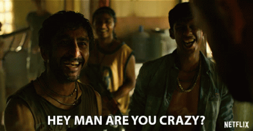 Man Laughing Asking If Crazy GIF