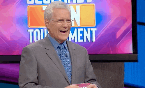 Man Laughing In Front Of Tournament Sign GIF