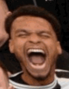 Man Laughing Wide Open