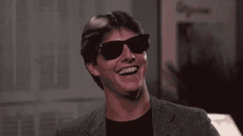 Man Laughing With Mouth Open And Sunglasses GIF