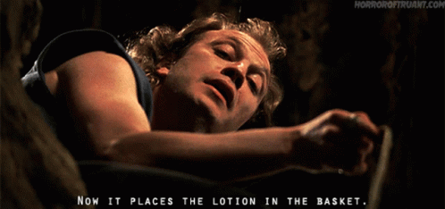 Man Laying Down with Lotion Basket Quote