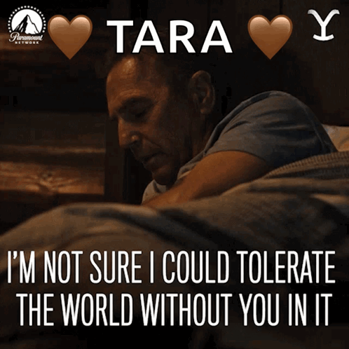 Man Laying in Bed Saying Tara Y