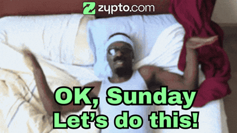 Man Laying on Bed Saying Ok Sunday Let's Do This