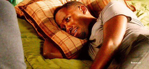Man Laying On Bed With Pillow #Newgirl GIF