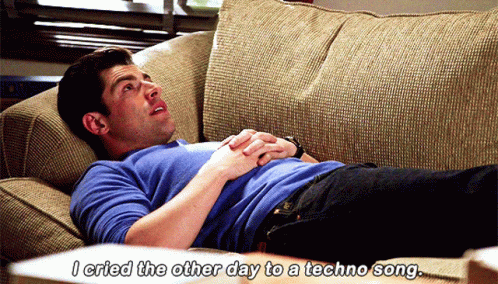Man Laying on Couch I Cried the Other Day to a Techno Song