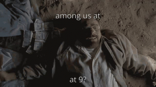 Man Laying on Ground Among Us at at 9