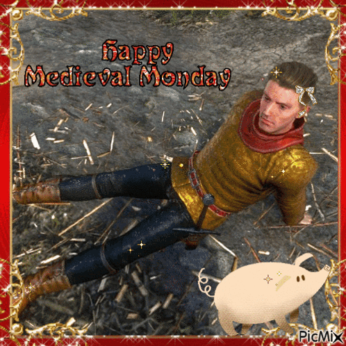 Man Laying On Ground Happy Medieval Monday GIF