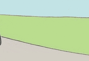 Man Laying on Ground Next to Bicycle Sad Speech Bubble