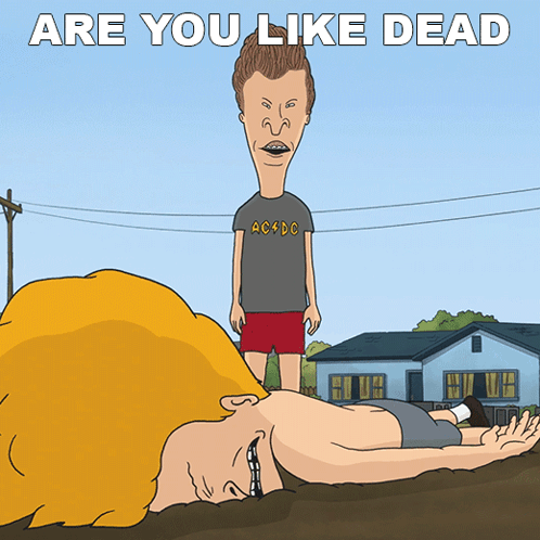 Man Laying on Ground Saying Are You Like Dead