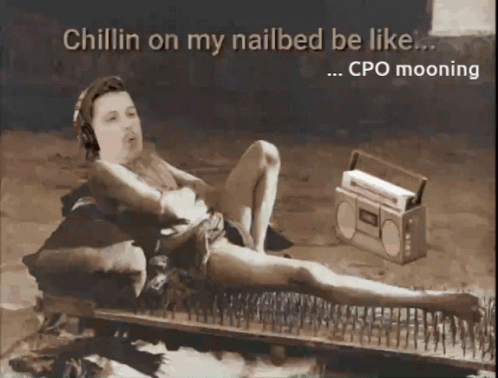 Man Laying On Nail Bed Chillin On My Nailbed Be Like Cpo Mooning GIF
