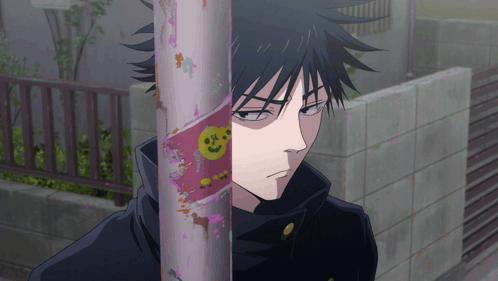 Man Leaning Against Pole With I Love You Sticker GIF