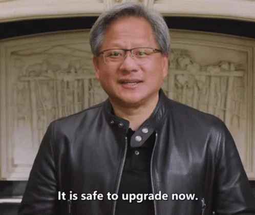 Man Leather Jacket Glasses Says Safe to Upgrade
