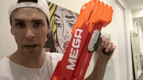 Man Loading Nerf Gun GIF