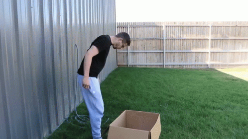 Man Looking At Dog Poop Under His Shoe GIF