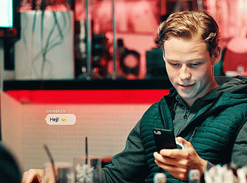 Man Looking At Phone With Message Haji GIF