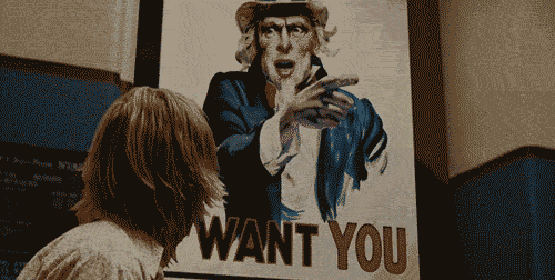 Man Looking at Want You Poster