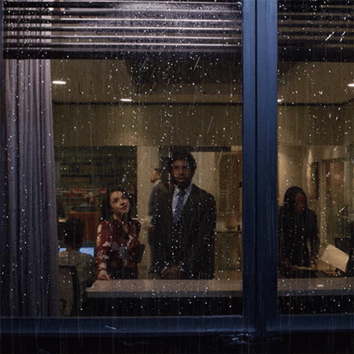 Man Looking Out The Rain On Window GIF