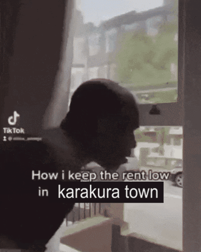 Man Looking Out Window In Karakura Town GIF