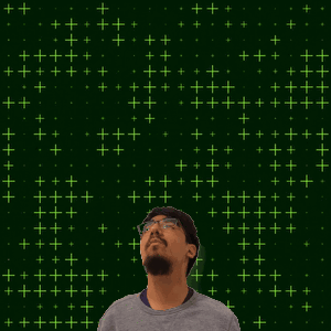 Man Looking Up At Number Eight On Green Background GIF