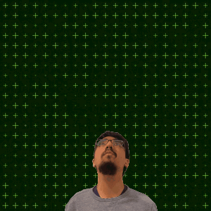 Man Looking Up at Number Six Surrounded by Stars