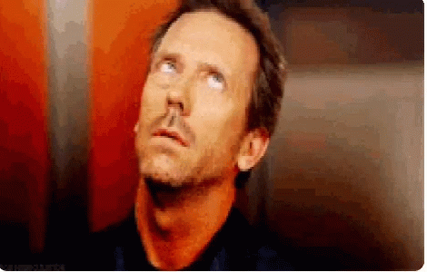 Man Looking Up With Needle in Nose