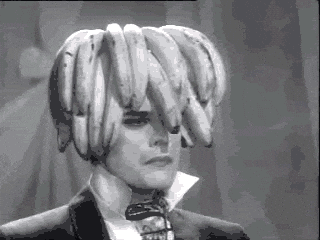 Man Loves His Crazy Banana Hair GIF