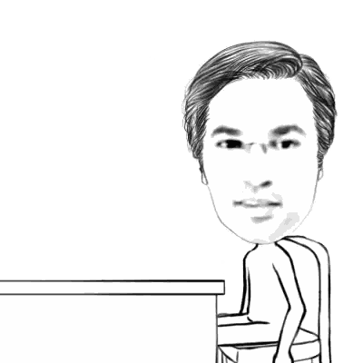 Man Lying at Desk Surrounded by Bored