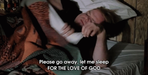 Man Lying in Bed Please Go Away