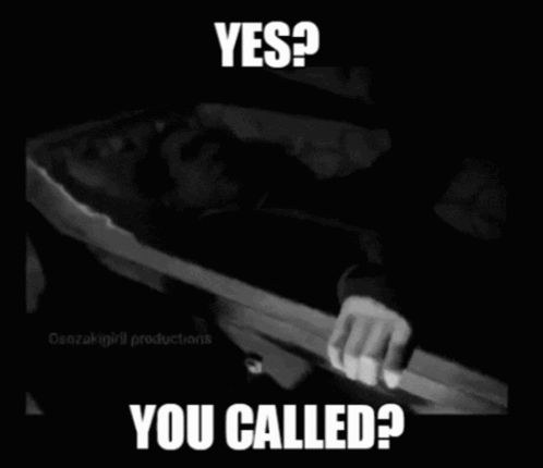 Man Lying in Coffin Saying Yes You Called