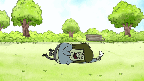 Man Lying in Grass with Napkin