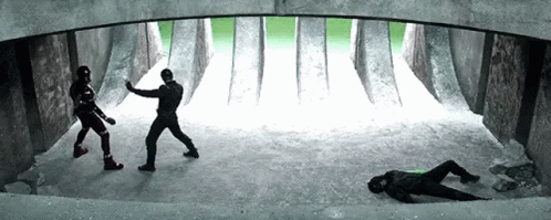 Man Lying in Snow Tunnel