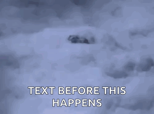 Man Lying in Snow With Text