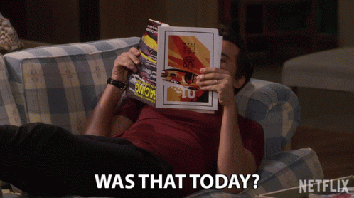 Man Lying on Couch Reading Magazine Was That Today