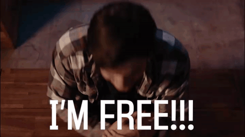 Man Lying on Floor Saying Im Free