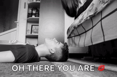 Man Lying on Floor Saying Oh There You Are