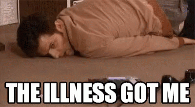 Man Lying on Floor With Illness Got Me