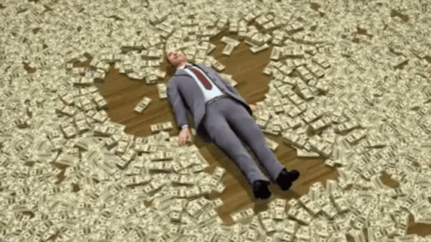 Man Making Angel Shadow Using Cash GIF