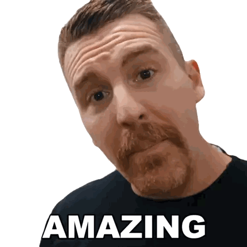 Man Making Face with Amazing Text