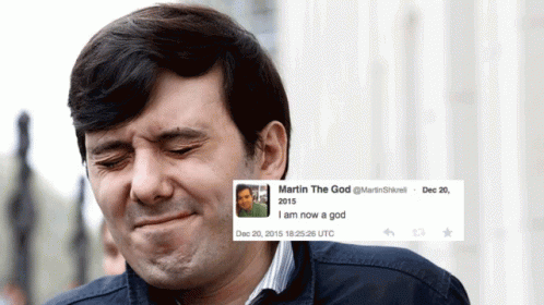 Man Making Face with Martin the God Tweet