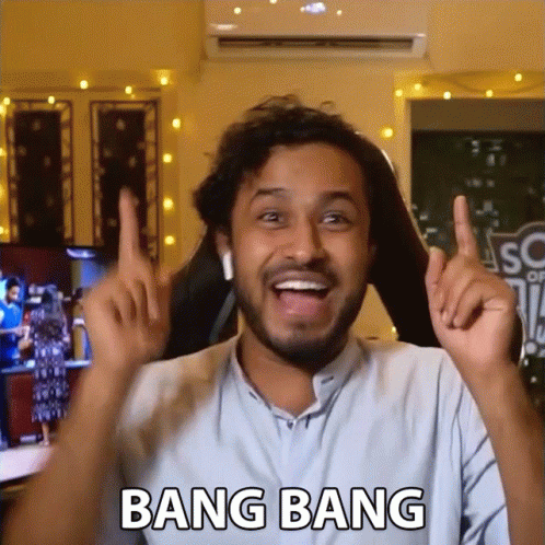 Man Making Funny Face Bang Bang