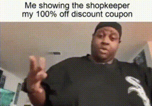 Man Making Funny Face Holding Coupon GIF