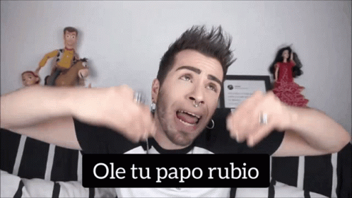 Man Making Funny Face Ole Tu Papo Rubio