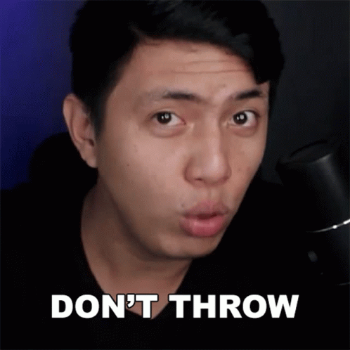 Man Making Funny Face Saying Don't Throw