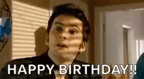 Man Making Funny Face Saying Happy Birthday